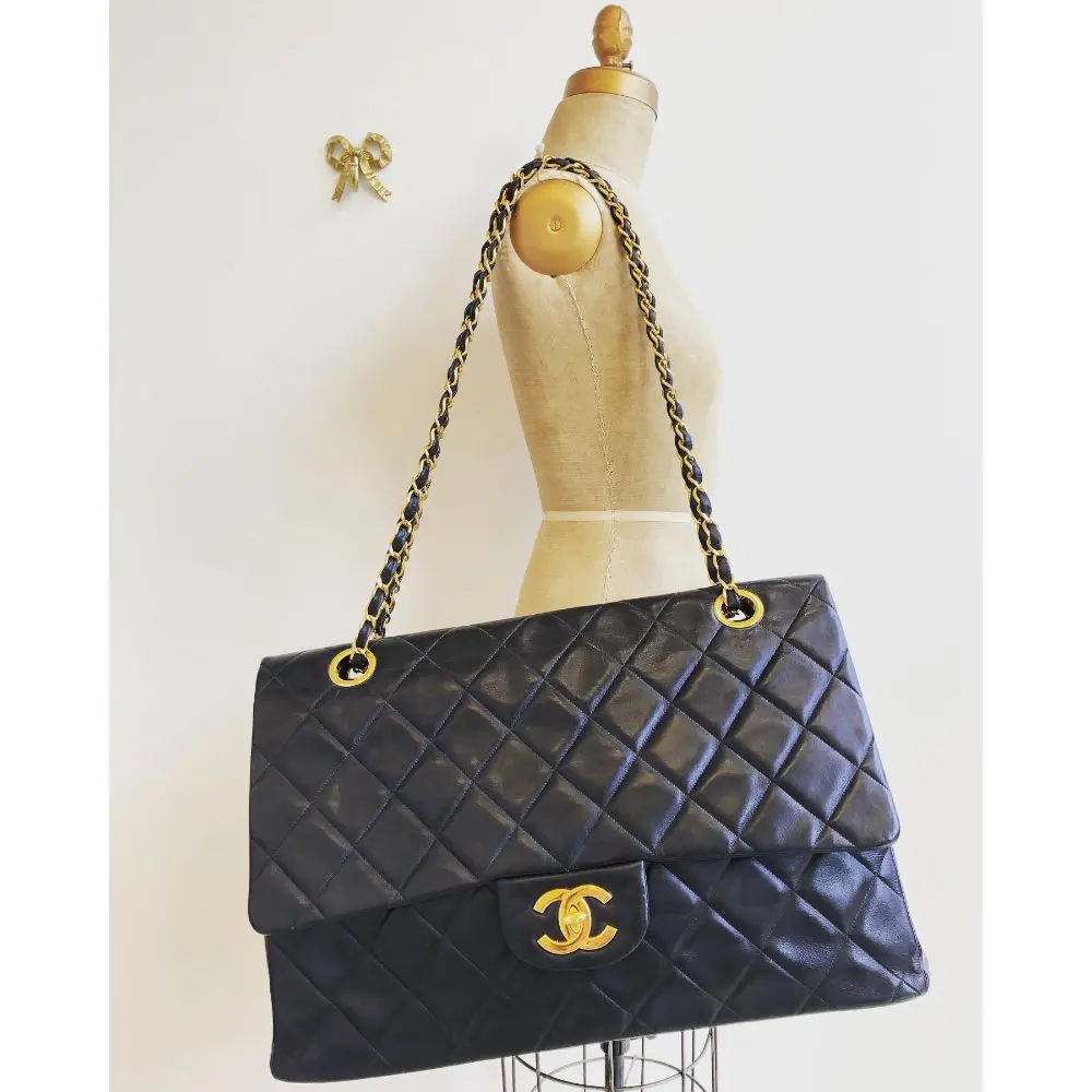 Chanel 1989 Runway MASSIVE double flap classic bag