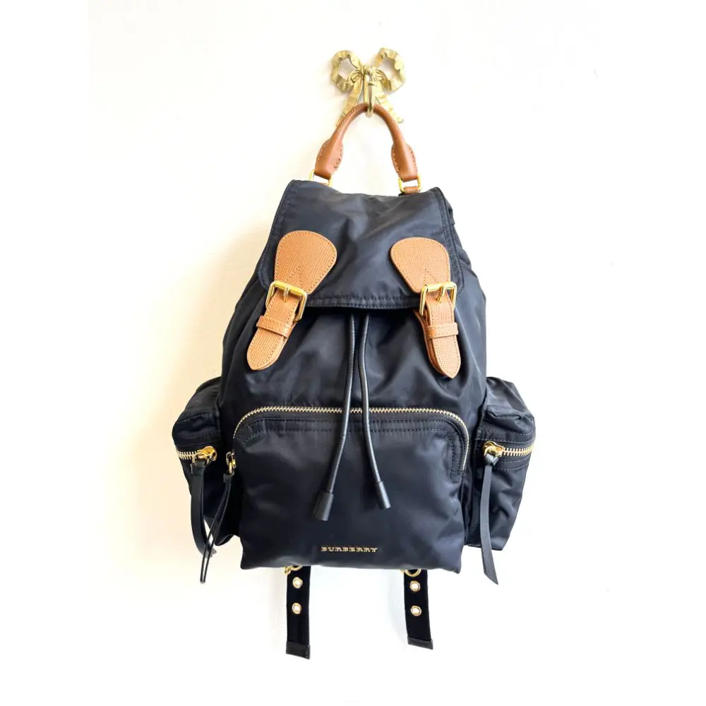 Burberry black nylon medium rucksack