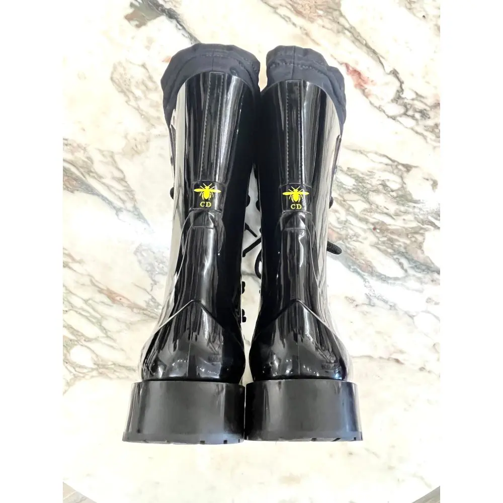 Dior Diorcamp black rubber boots - sz 38