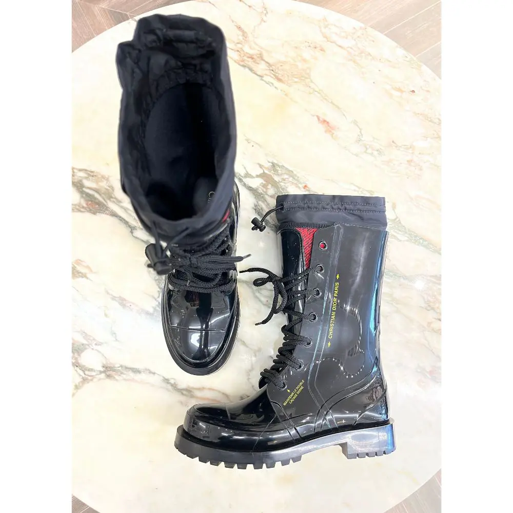 Dior Diorcamp black rubber boots - sz 38