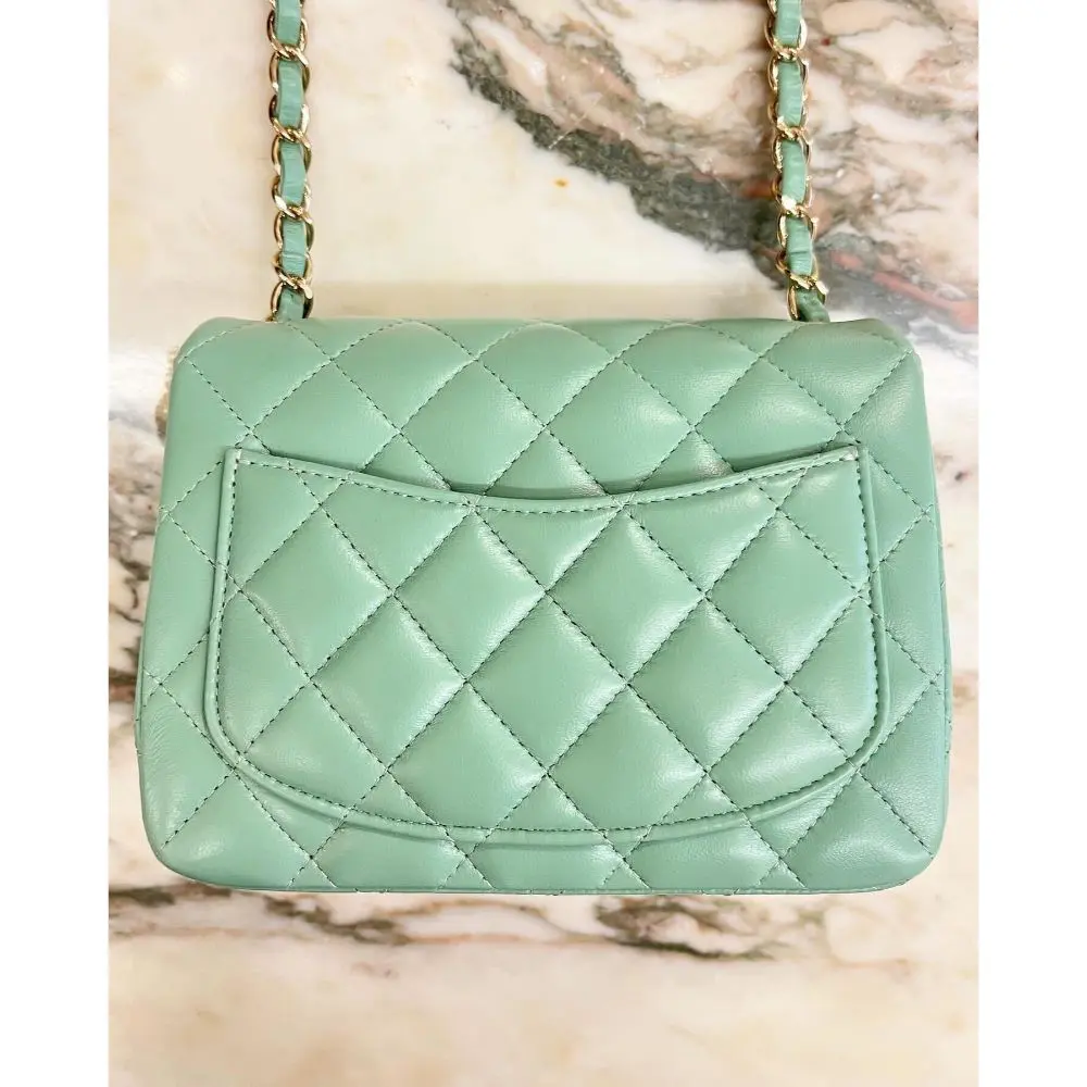 Chanel 2019 green square mini-flap bag