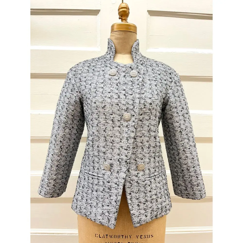 Chanel 2014 silver tweed jacket