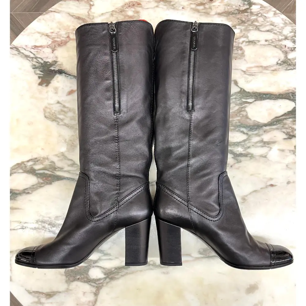 Chanel cowboy boots with patent toe - sz 39