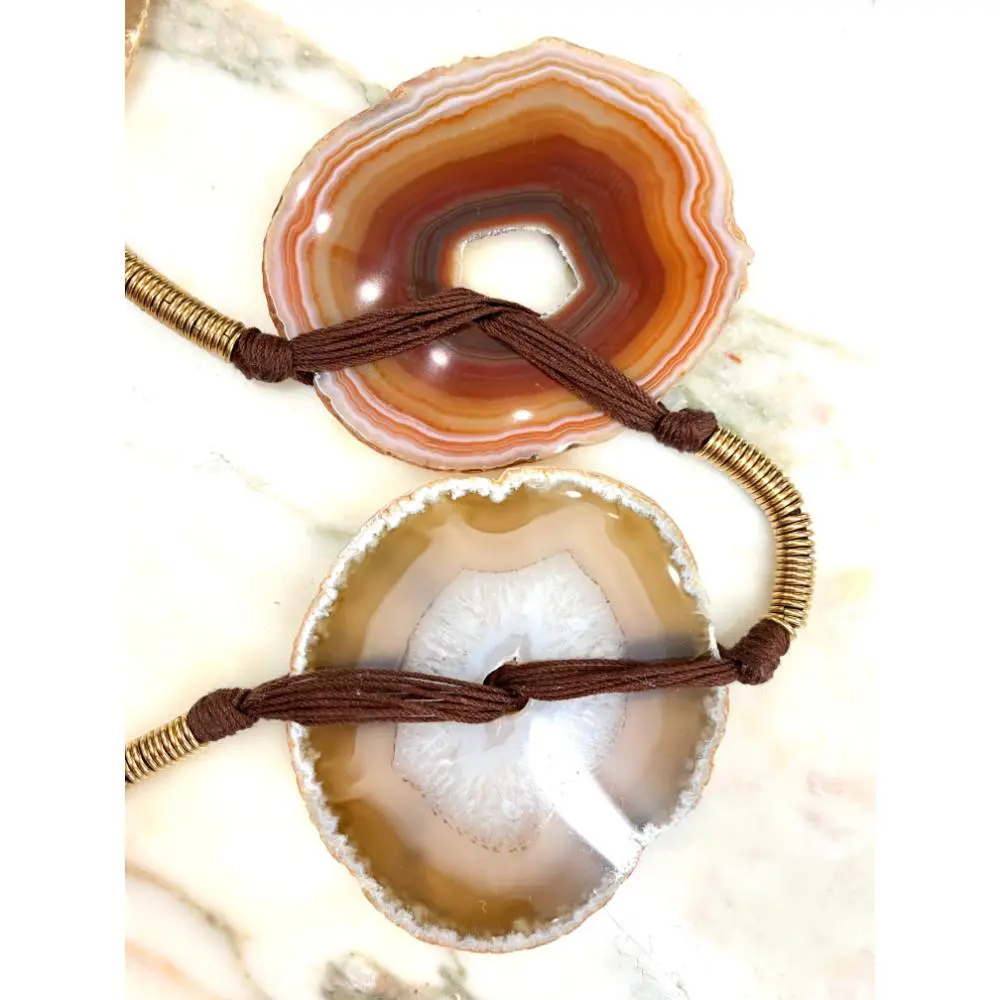 Yves Saint Laurent agate runway necklace