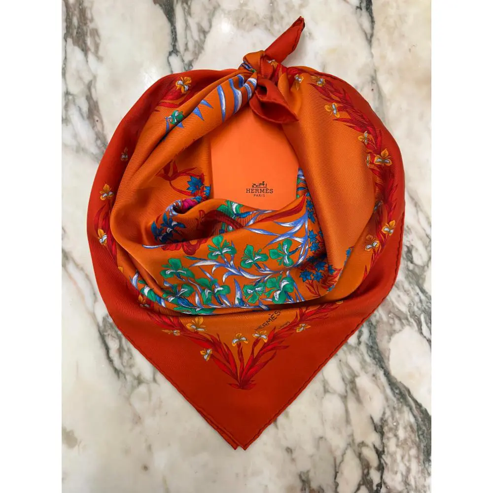 Hermes Cheval Fleuri silk scarf