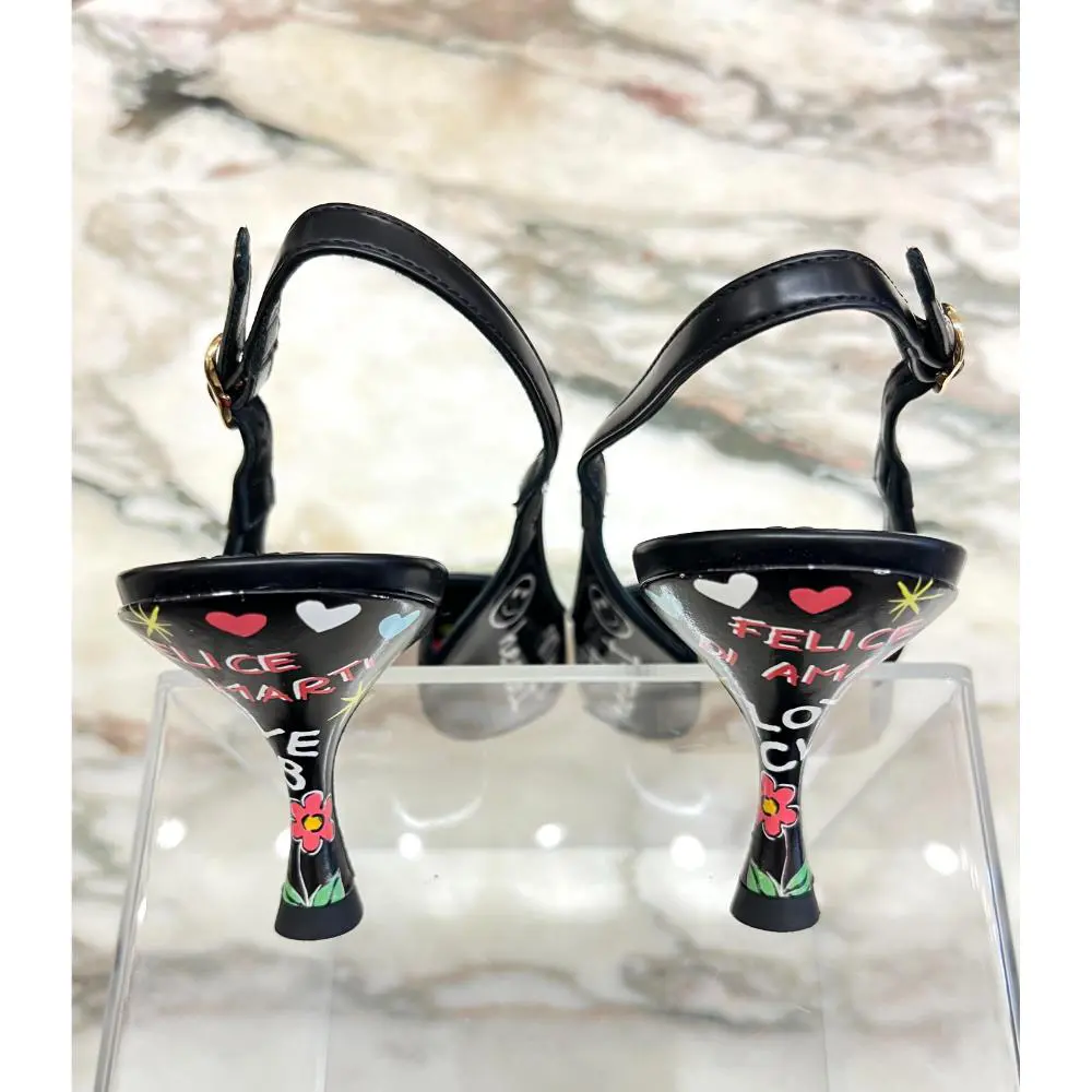 Dolce & Gabbana graffiti slingback heels - sz 37.5