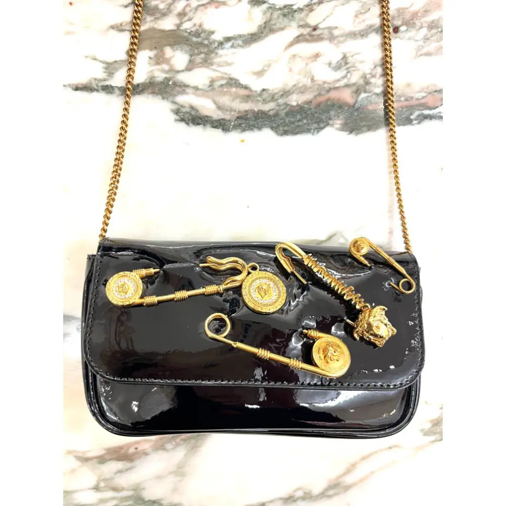 Versace safety pin clutch