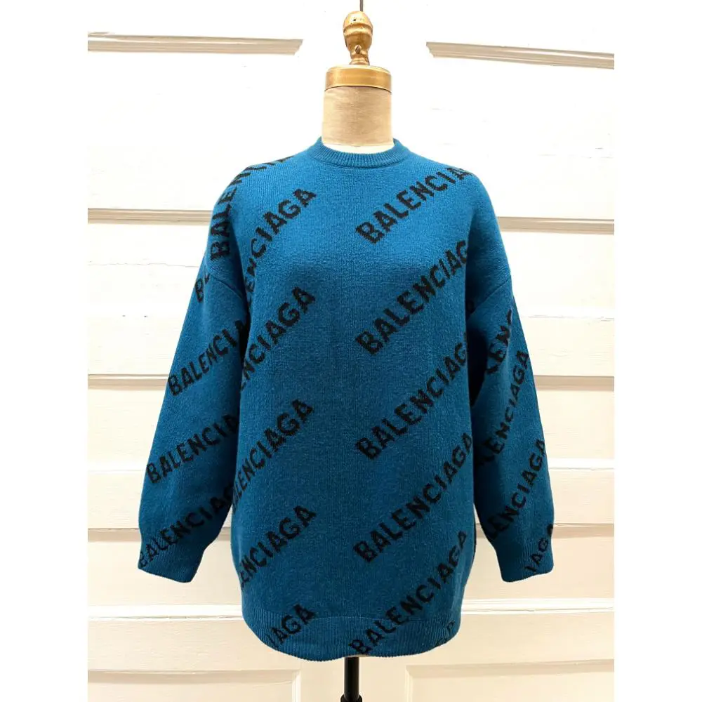 Balenciaga unisex teal sweater