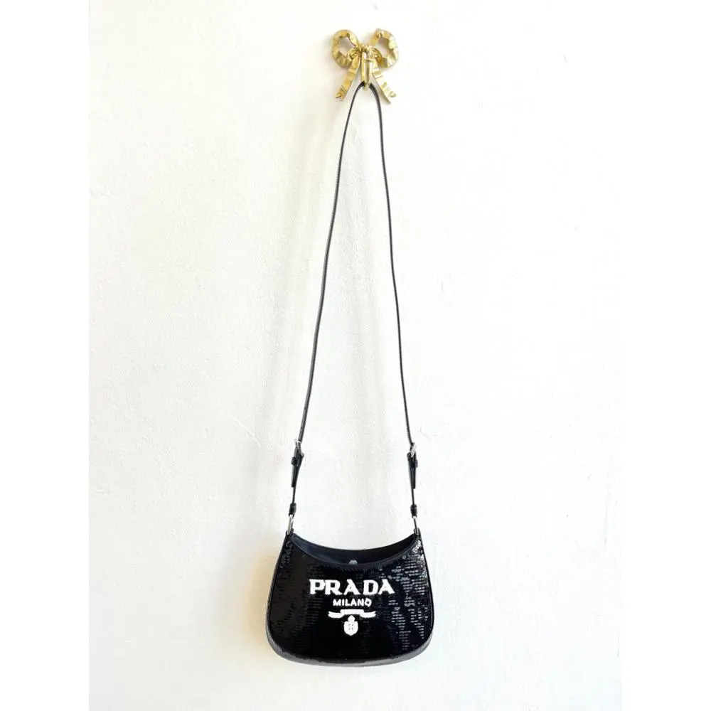 Prada sequin Cleo bag in black & white