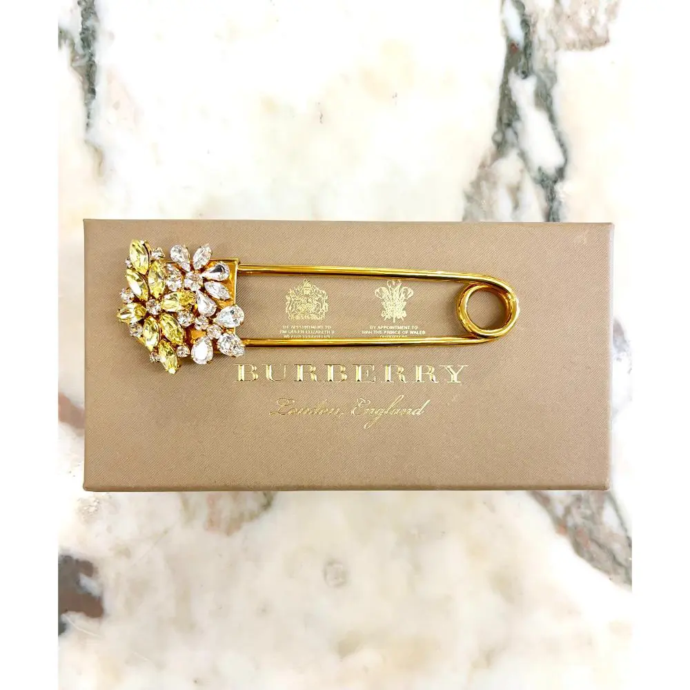 Burberry safety pin brooch