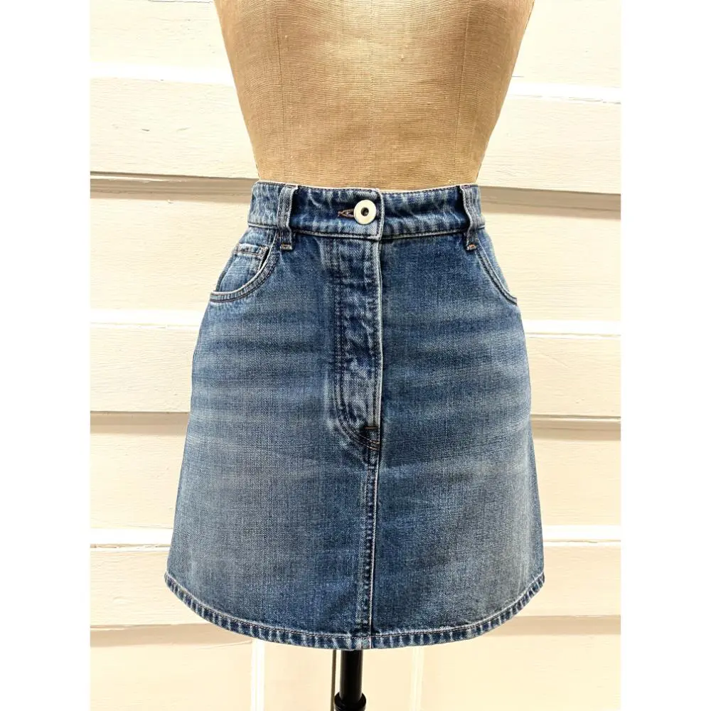 Prada denim mini skirt