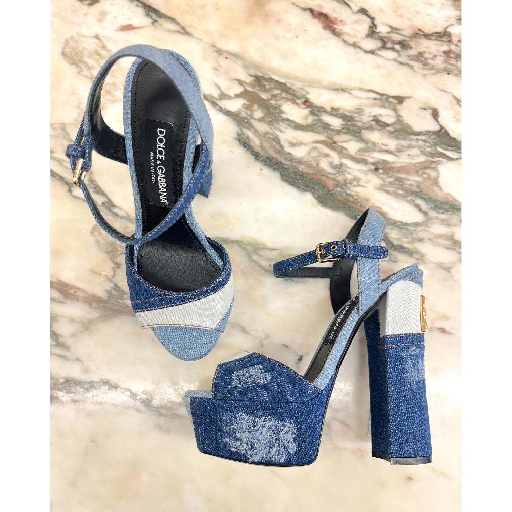 Dolce & Gabbana Keira denim platform heels