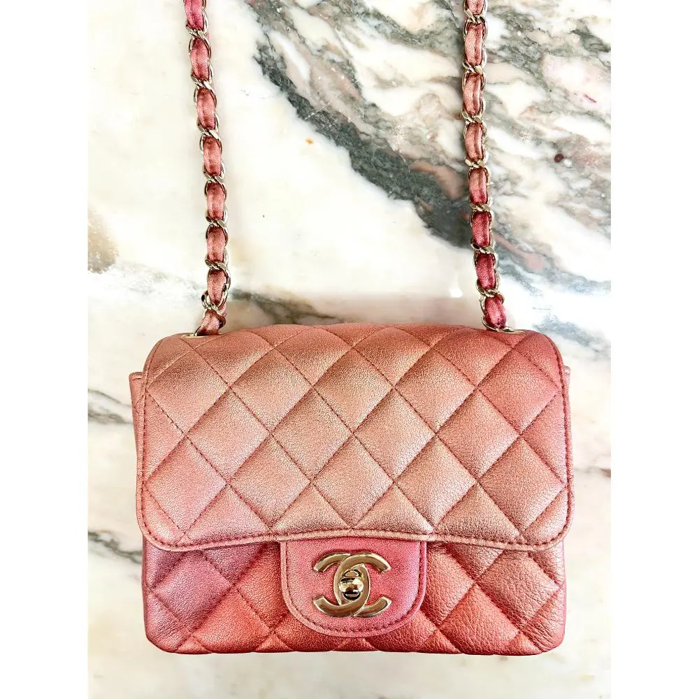 Chanel 2021 iridescent ombre mini flap bag