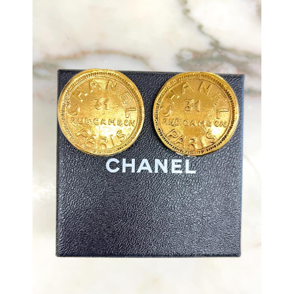 Chanel 31 Rue Cambon coin earrings