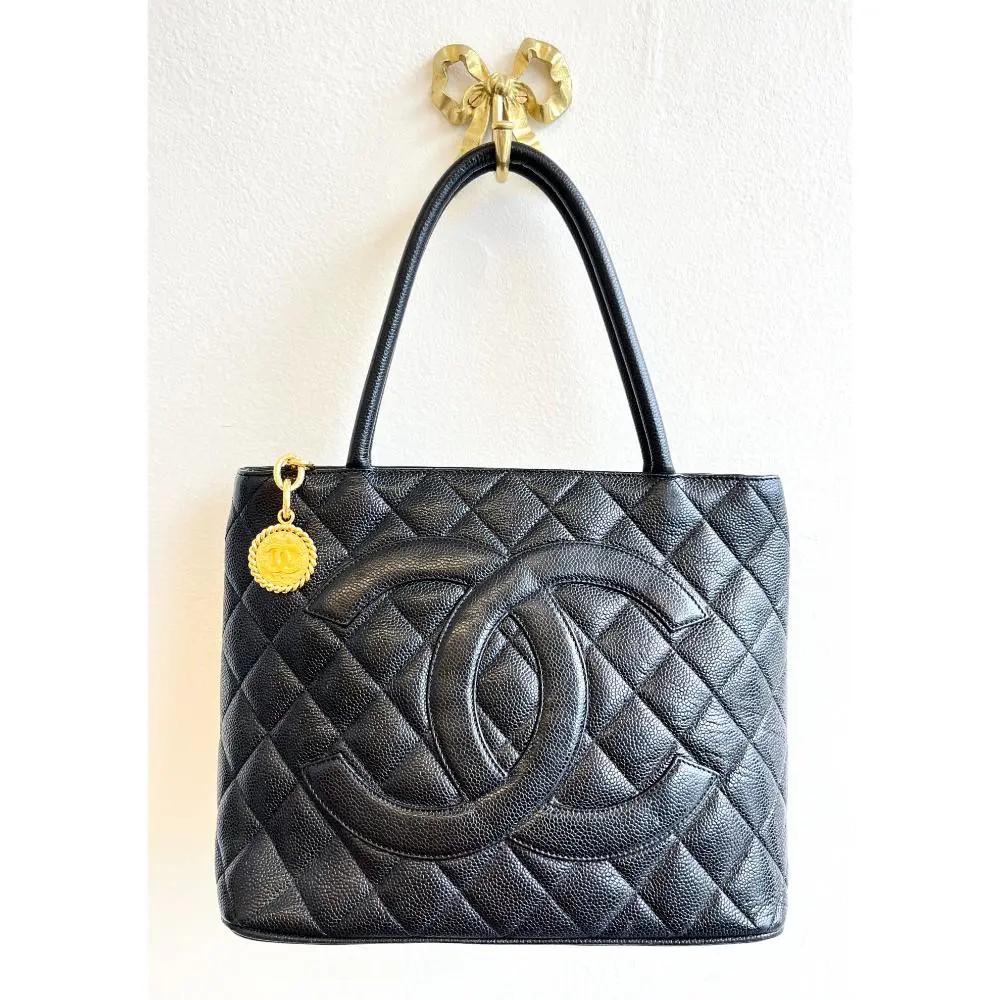 Chanel 2002 Caviar Medallion tote