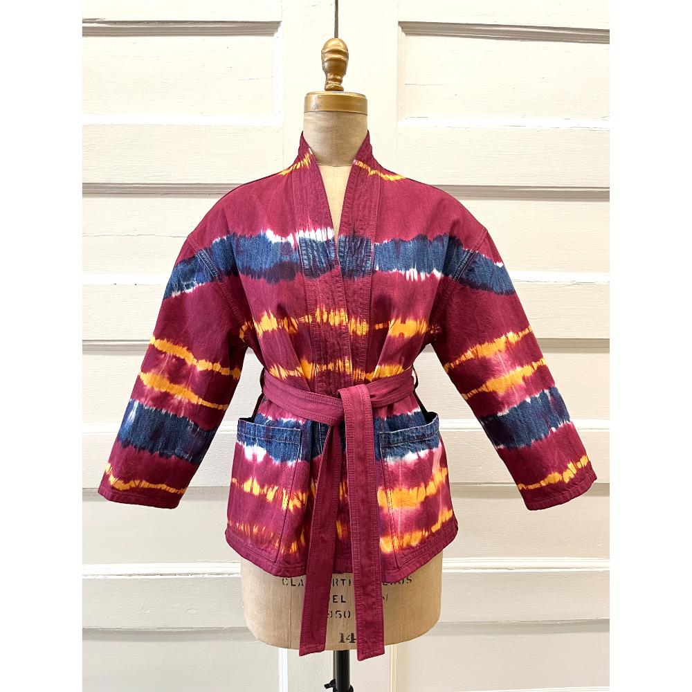 Dior 2021 tie-dye kimono jacket with belt