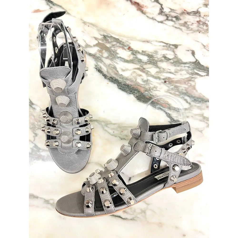 Balenciaga studded gladiator flat sandals ~ sz 37