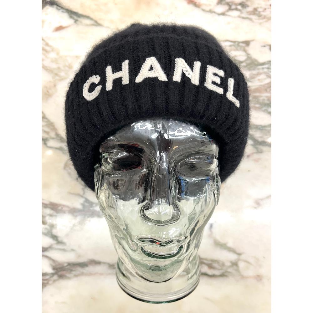 Chanel 2022 cashmere beanie with sequin logo