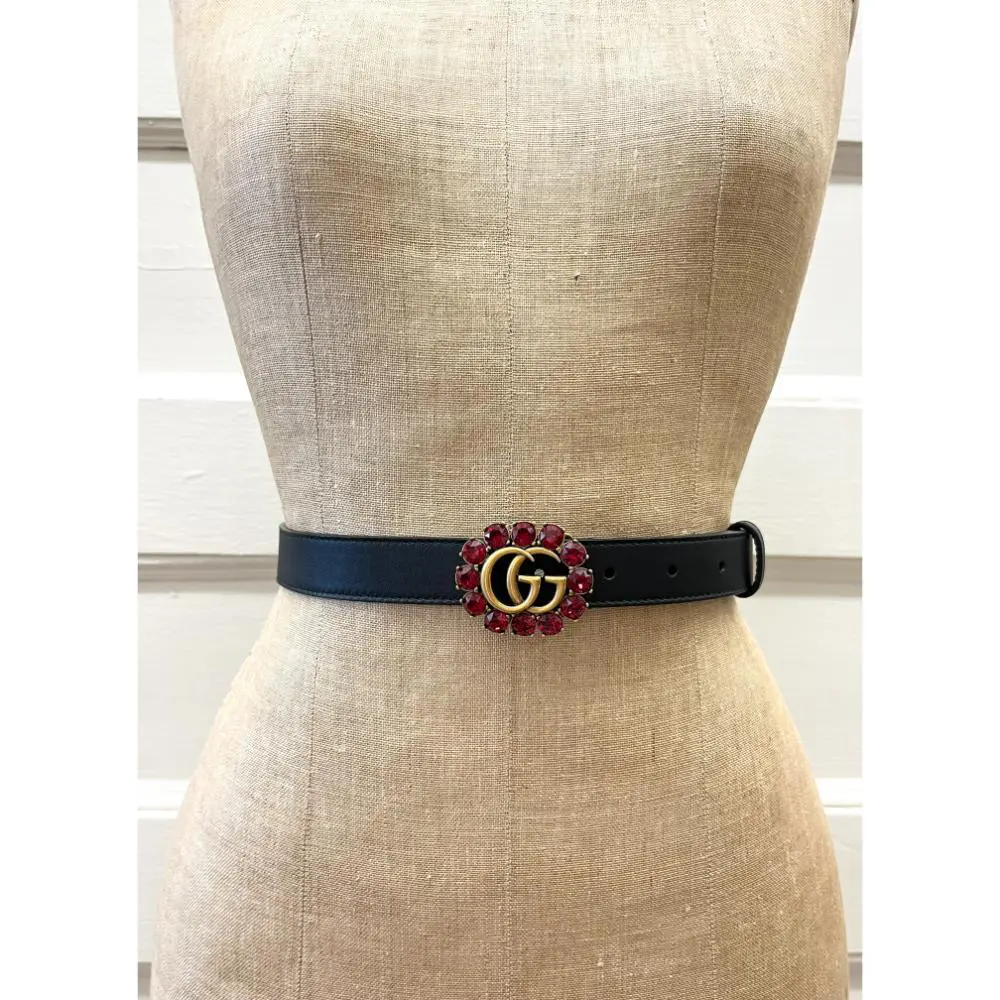 Gucci Marmont black leather belt