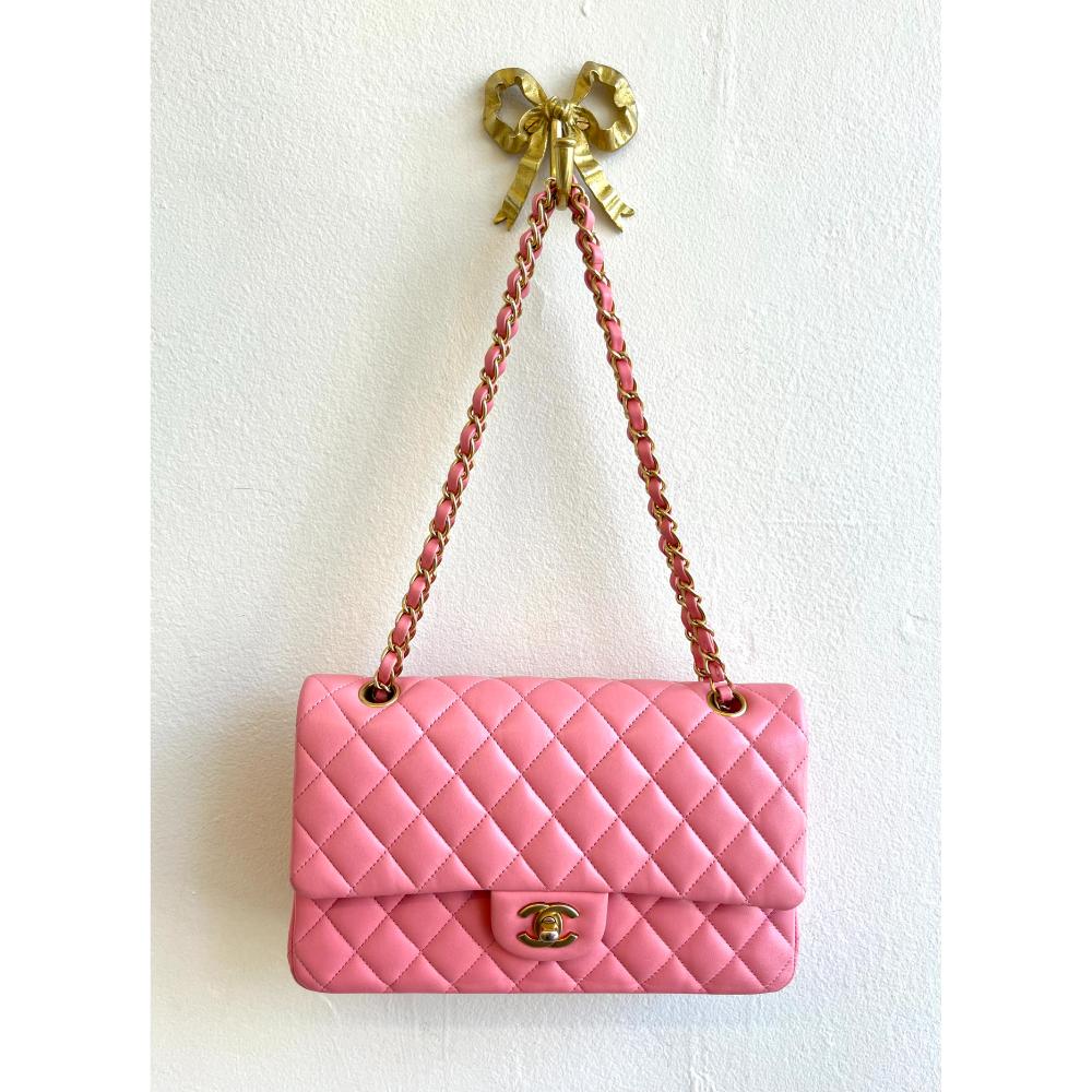 Chanel 2019 rose medium double flap bag