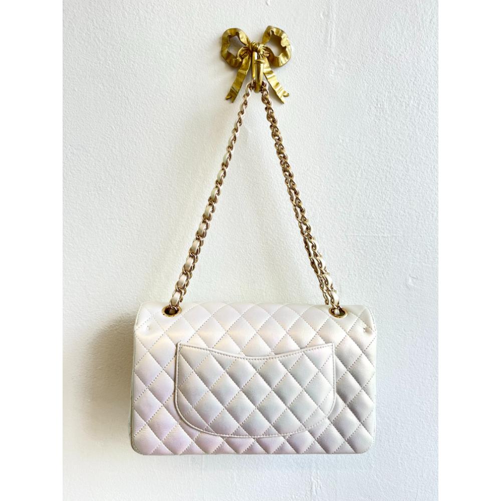 Chanel 2020 iridescent pearl medium double flap bag