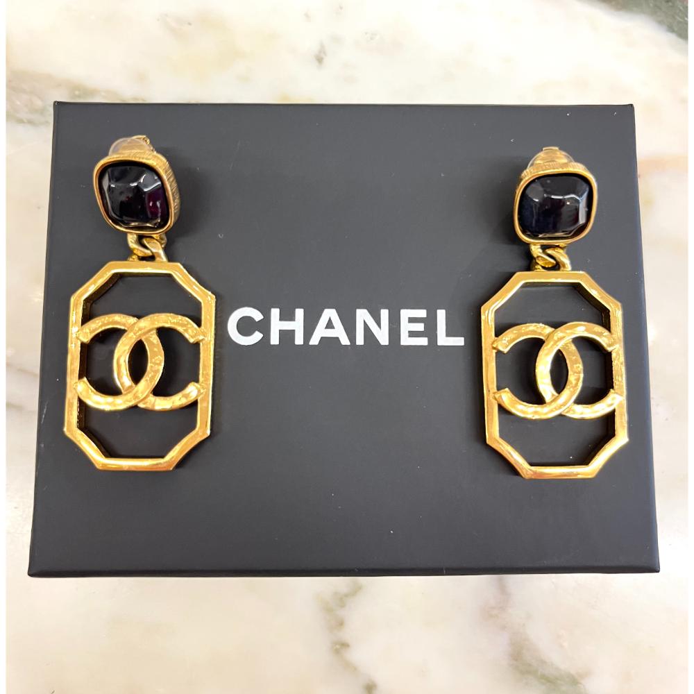 Chanel 2020 natural blue stone earrings