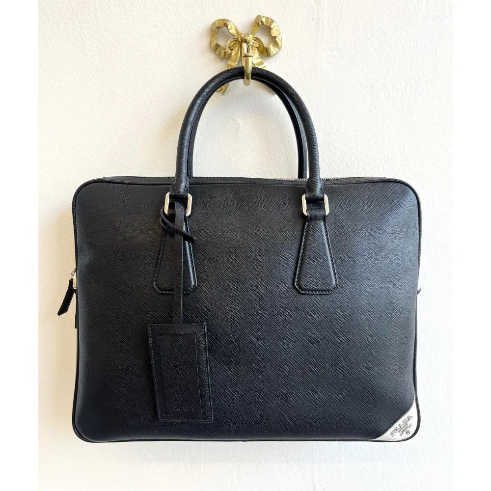 Prada leather laptop bag online