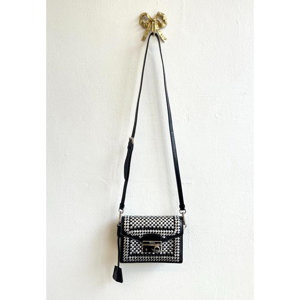 Prada woven leather Sound bag