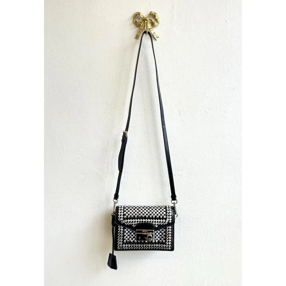 Prada woven leather Sound bag