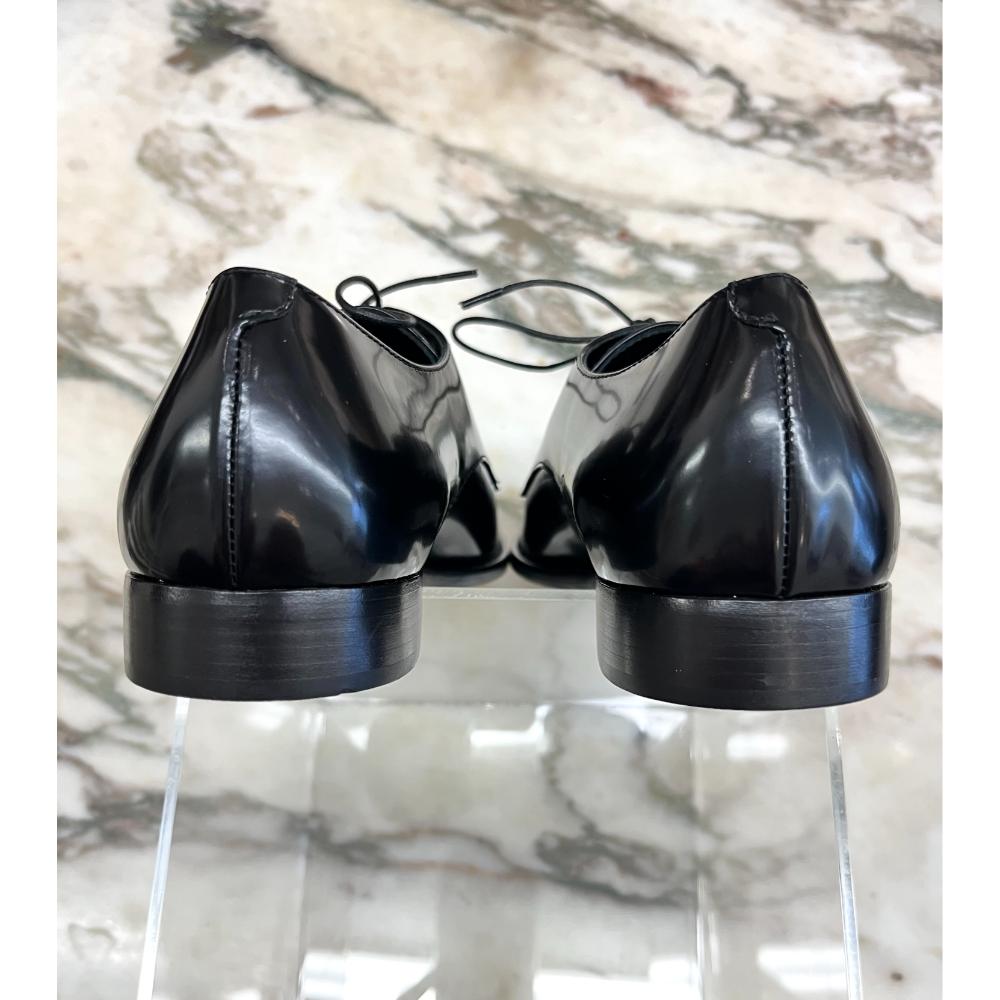 Dior patent leather lace up derby shoes