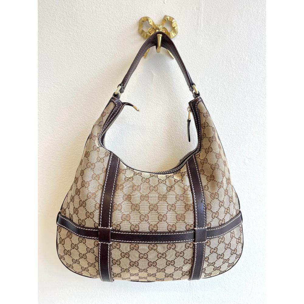 Gucci monogram canvas hobo bag