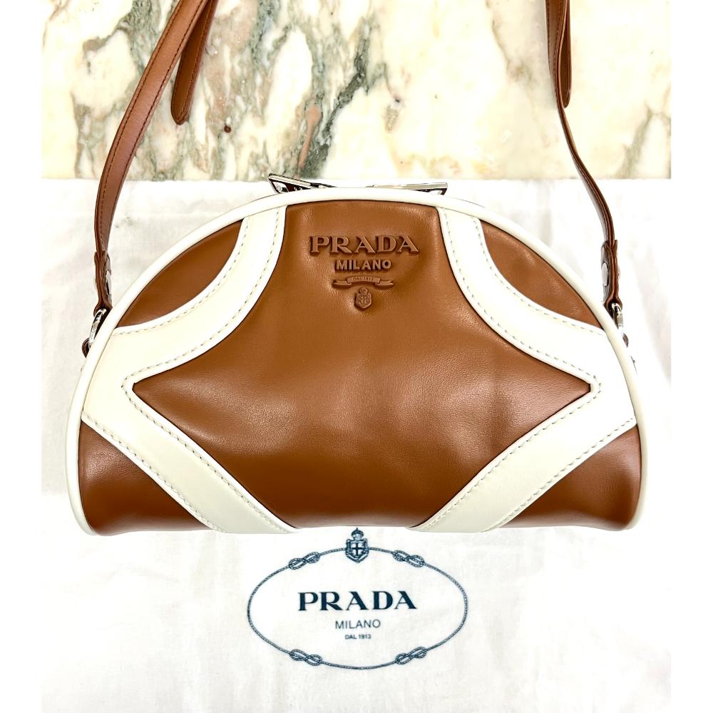 Prada leather bowling crossbody bag