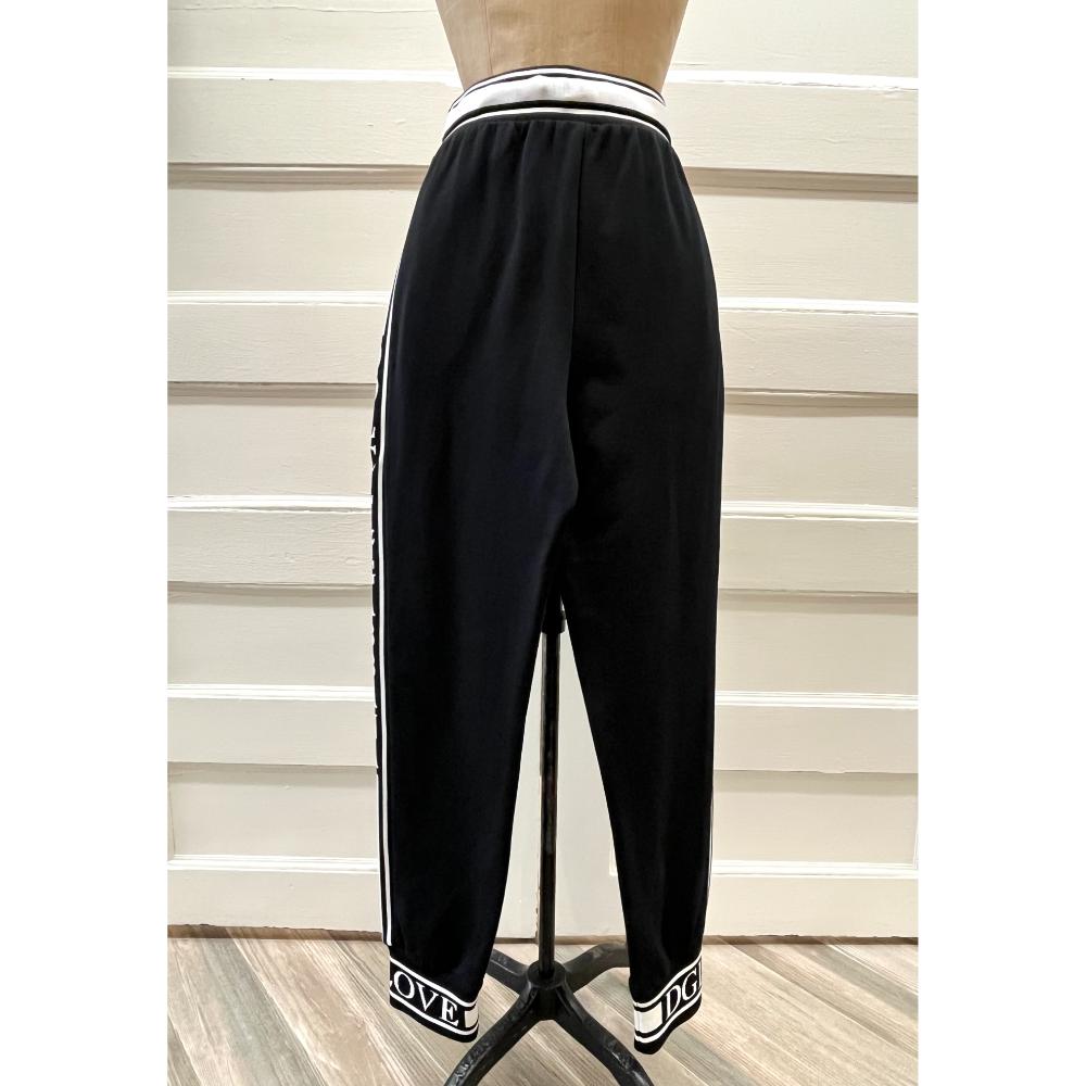 Dolce & Gabbana cotton sports pants with logo trim