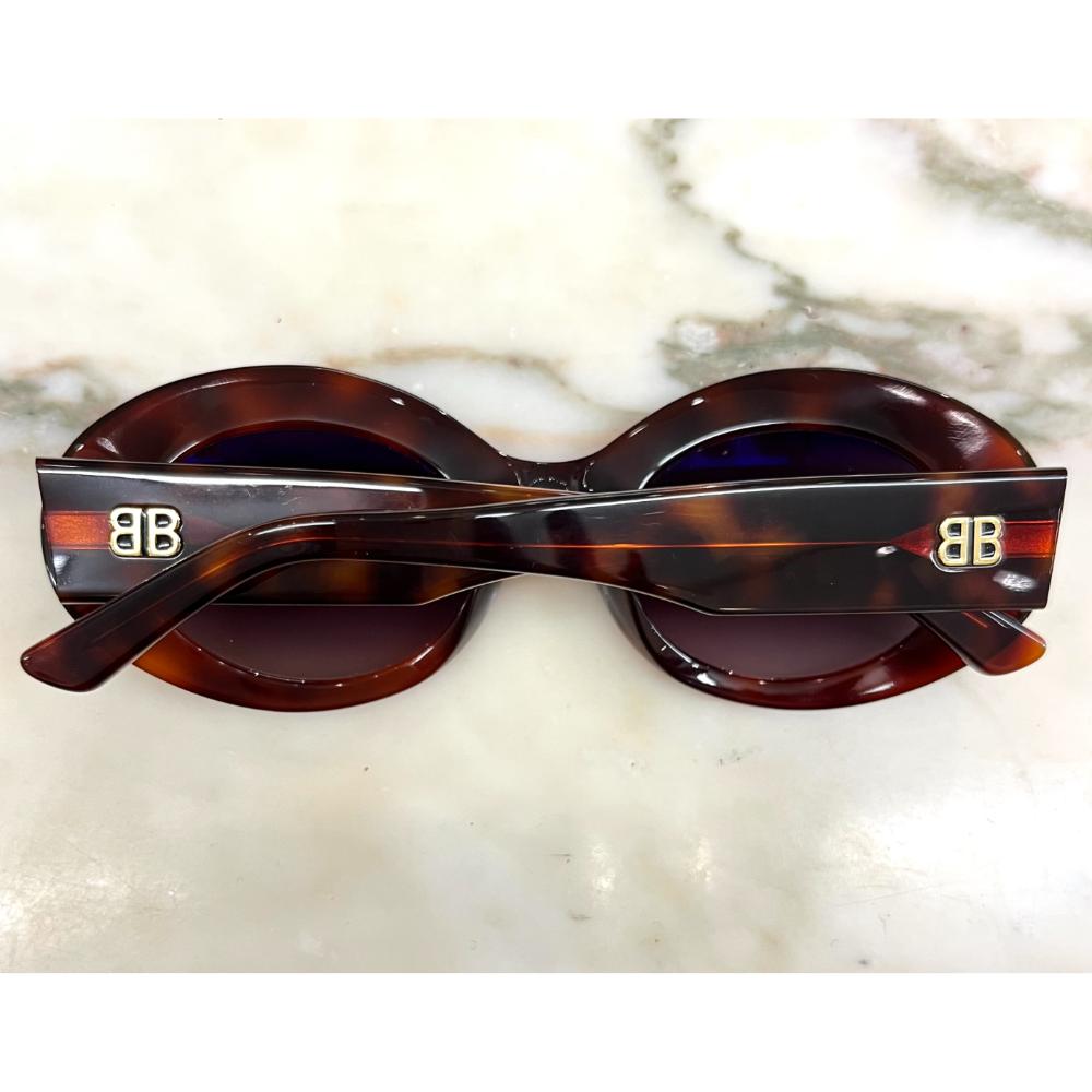 Balenciaga round tortoise shell sunglasses