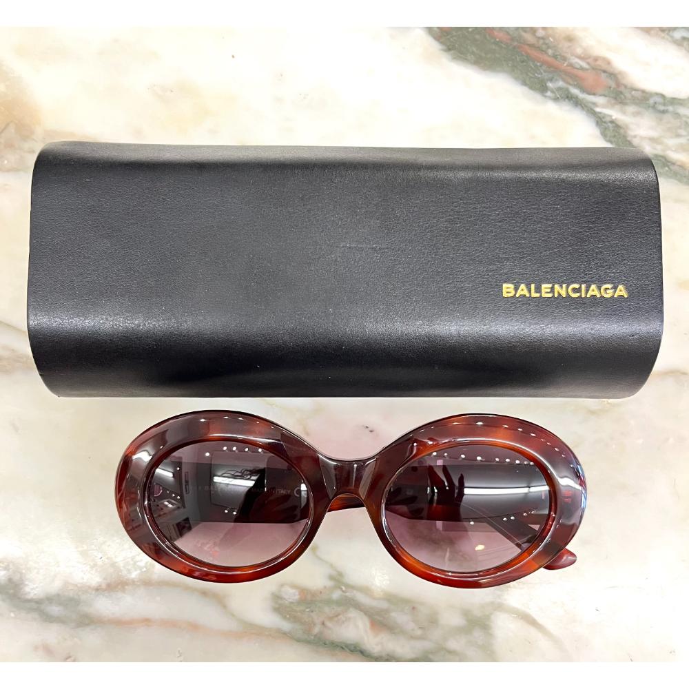 Balenciaga round tortoise shell sunglasses