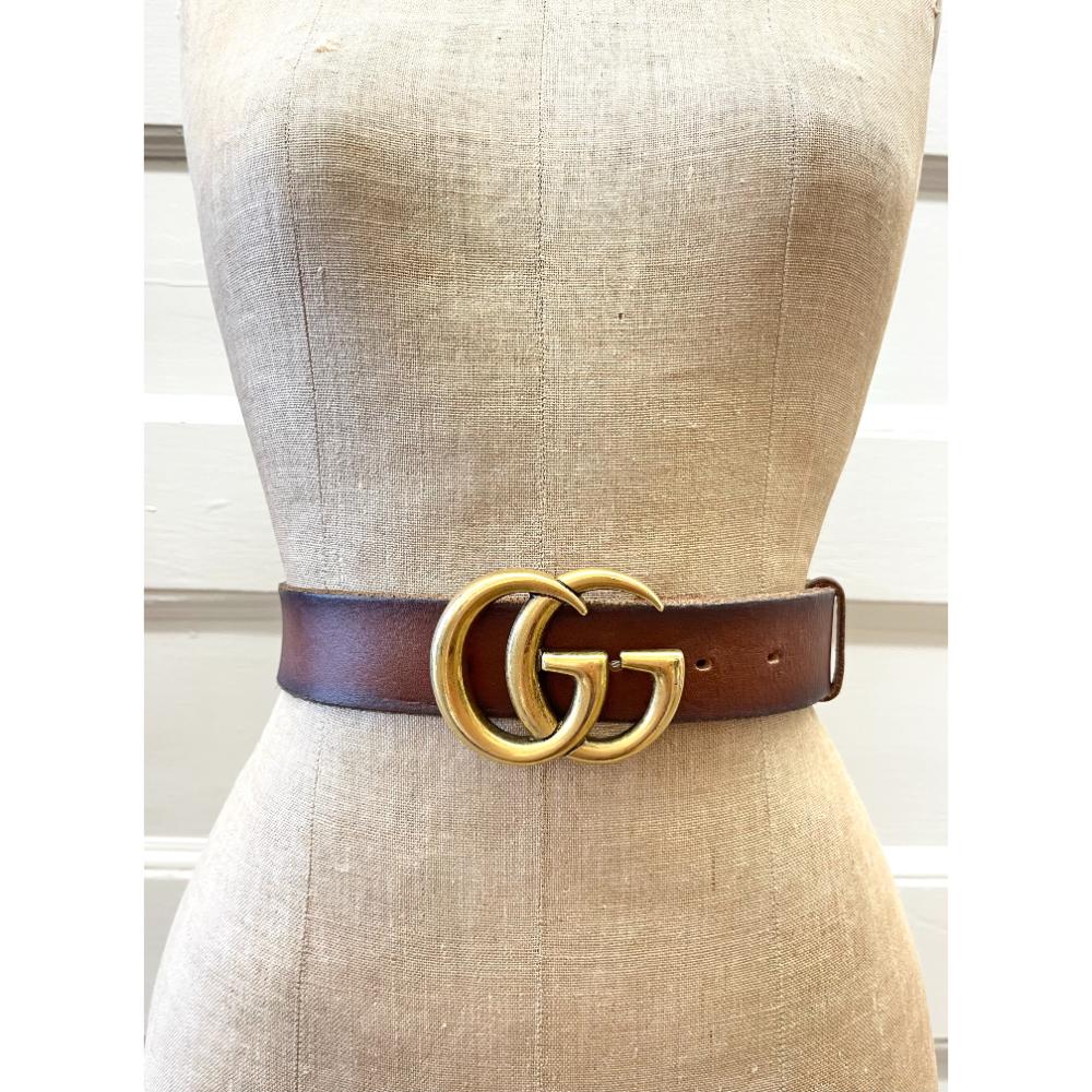 Gucci GG Margot wide belt with antique finish buckle