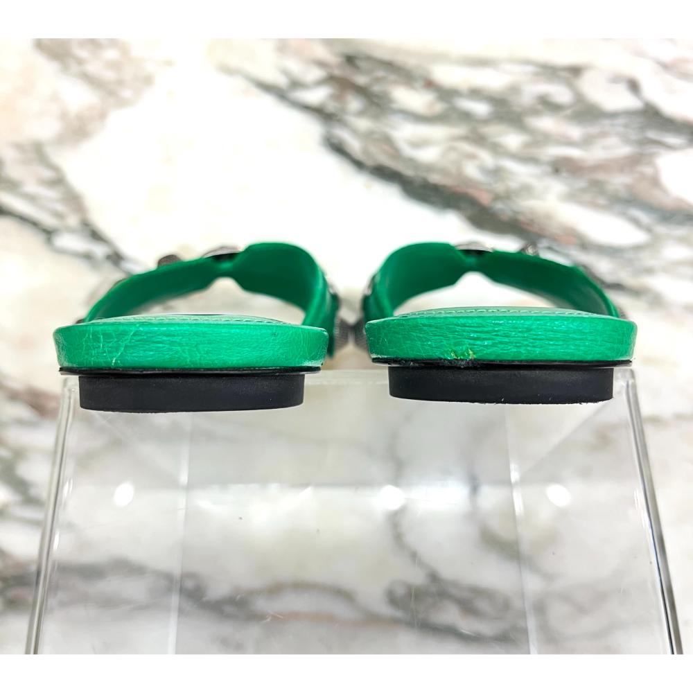 Balenciaga La Cagole neon green sandal s37