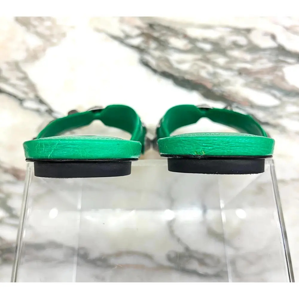 Balenciaga La Cagole neon green sandal ~ sz 37