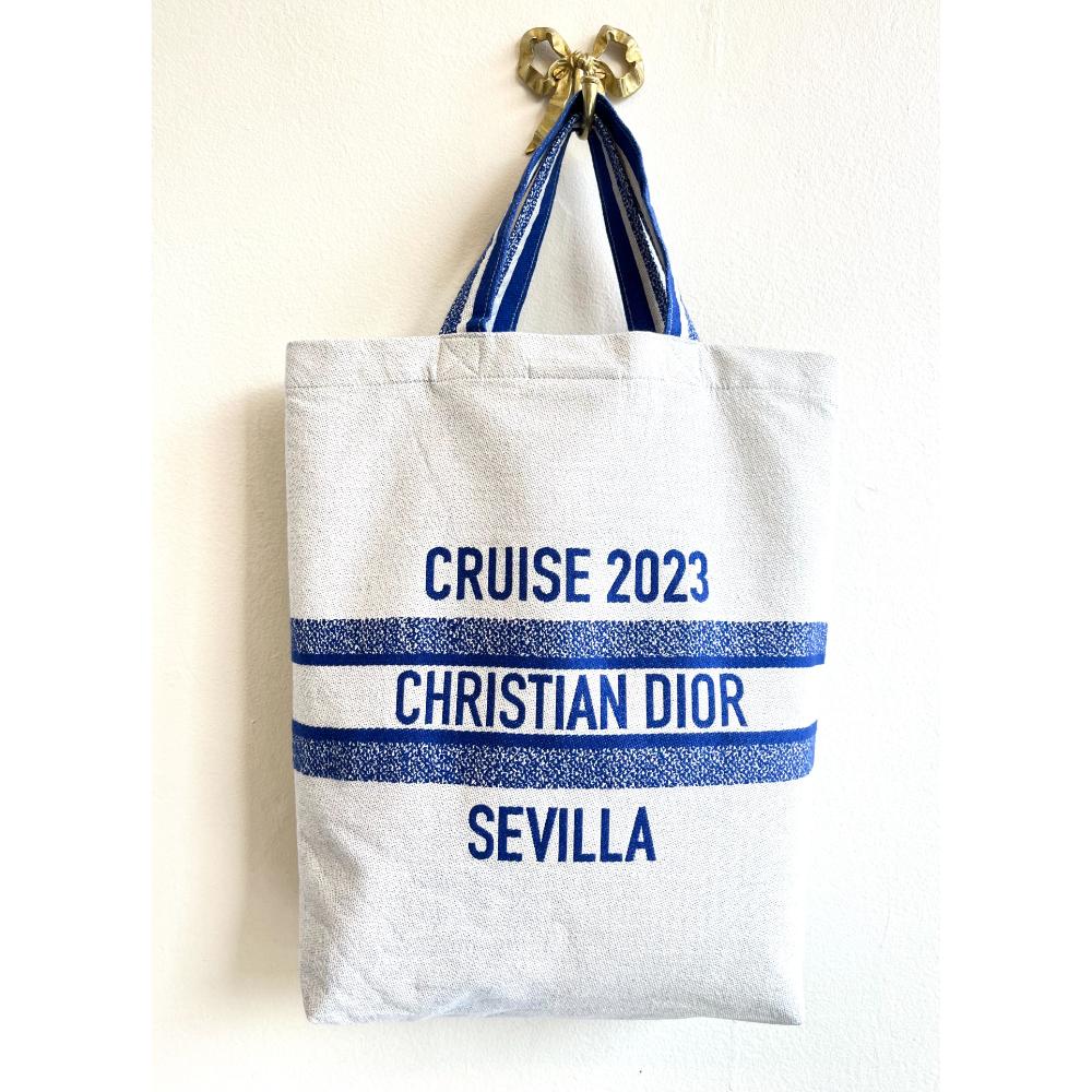 Dior 2023 Sevilla Cruise tote bag w/ compass print