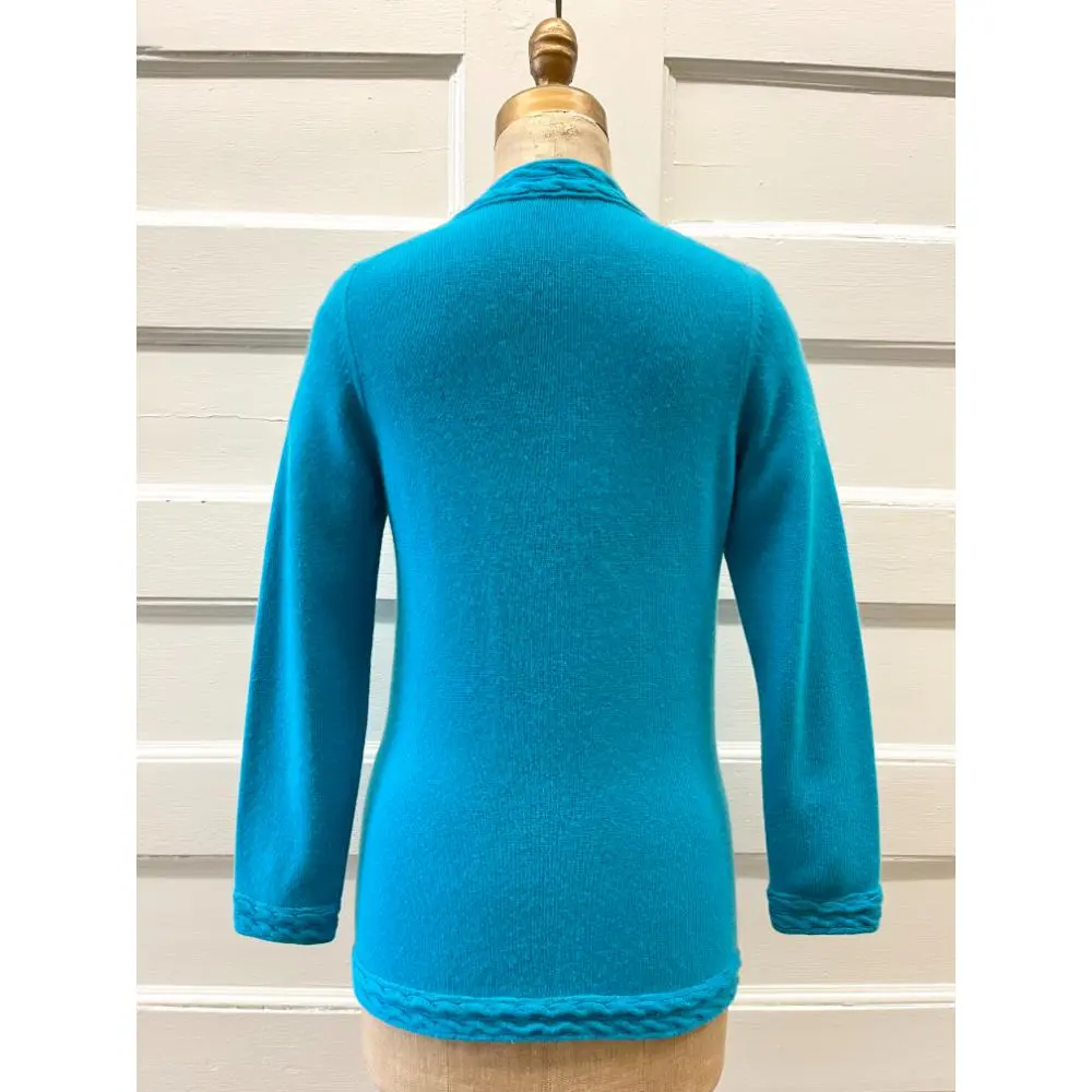 Chanel aqua cashmere cardigan