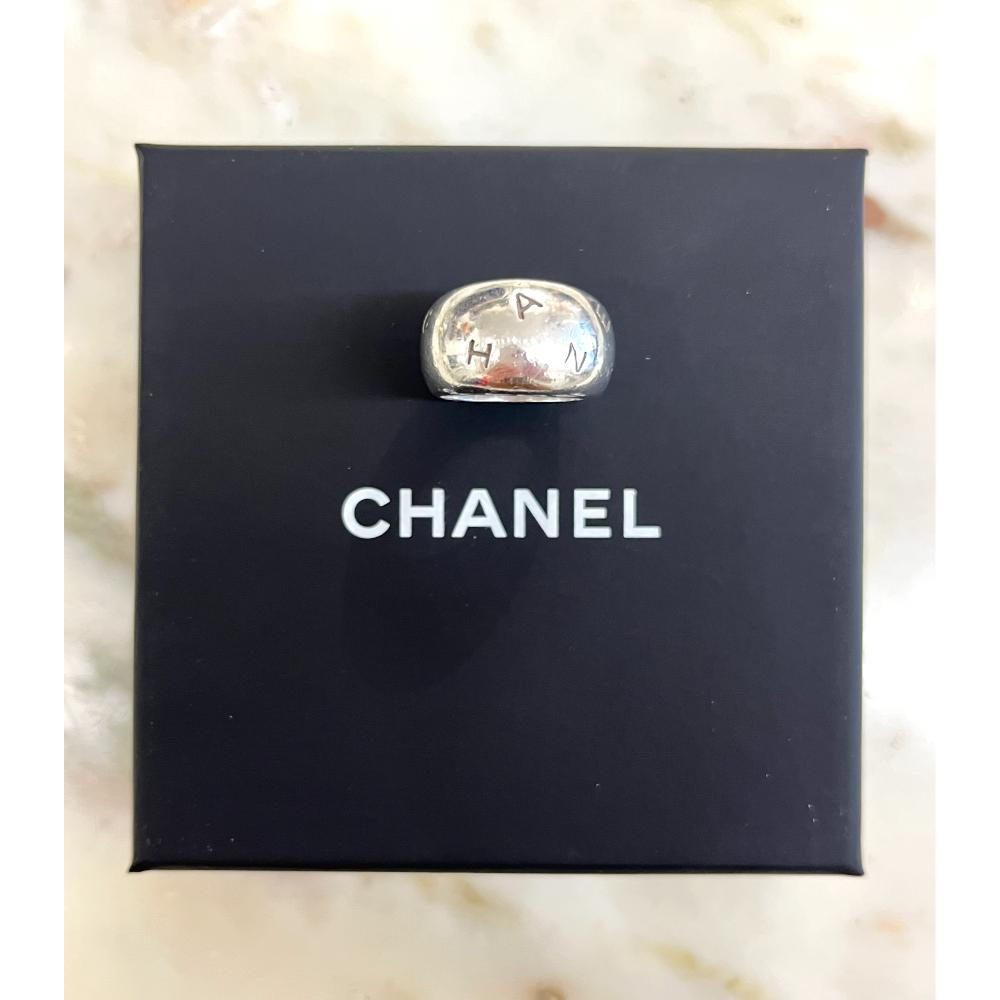 Chanel silver dome ring