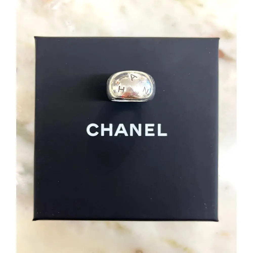 Chanel silver dome ring