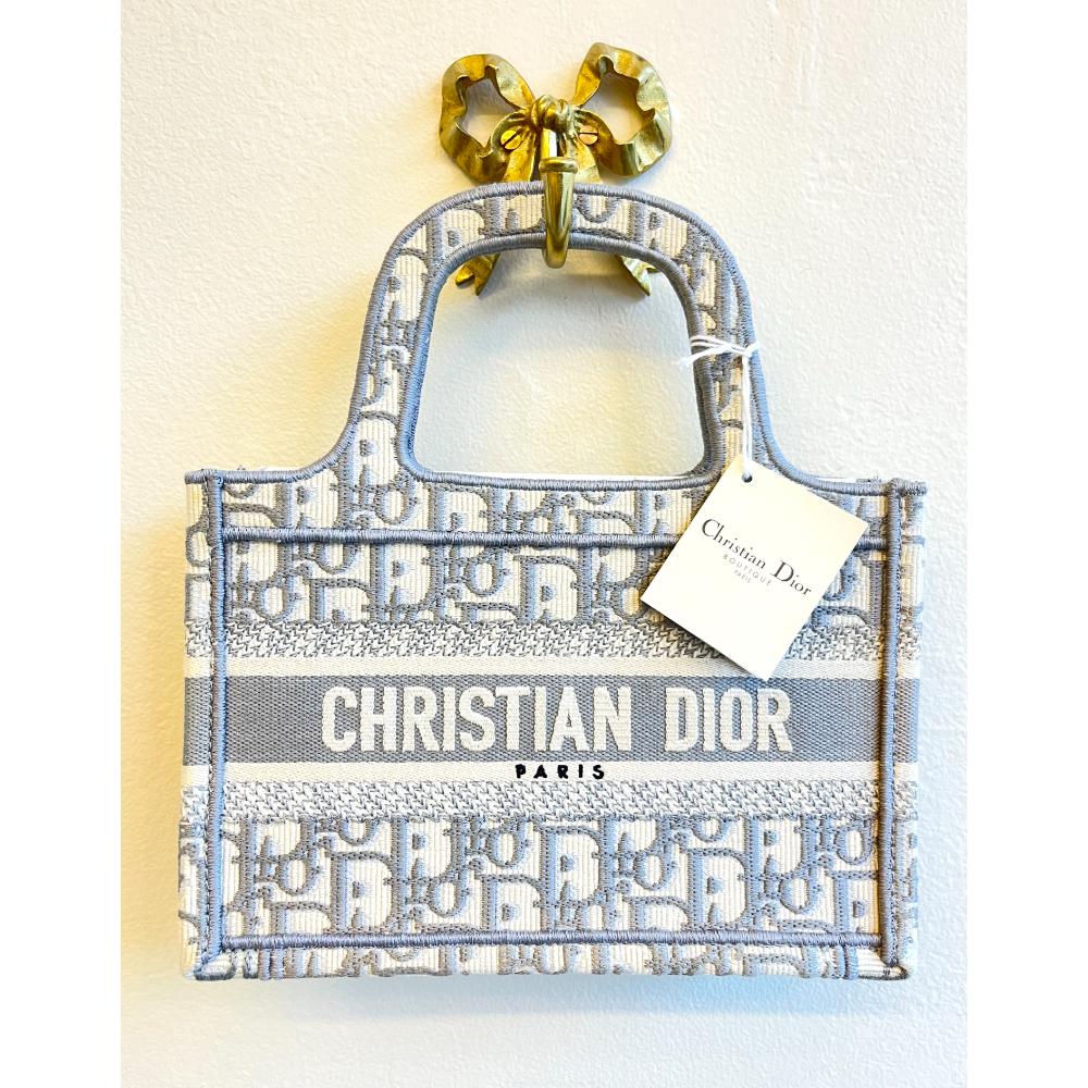 Dior micro Book Tote in grey Oblique