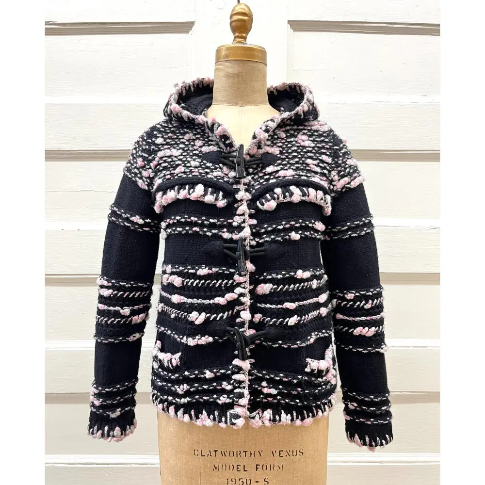 Chanel 2006 cashmere tweed hooded cardigan