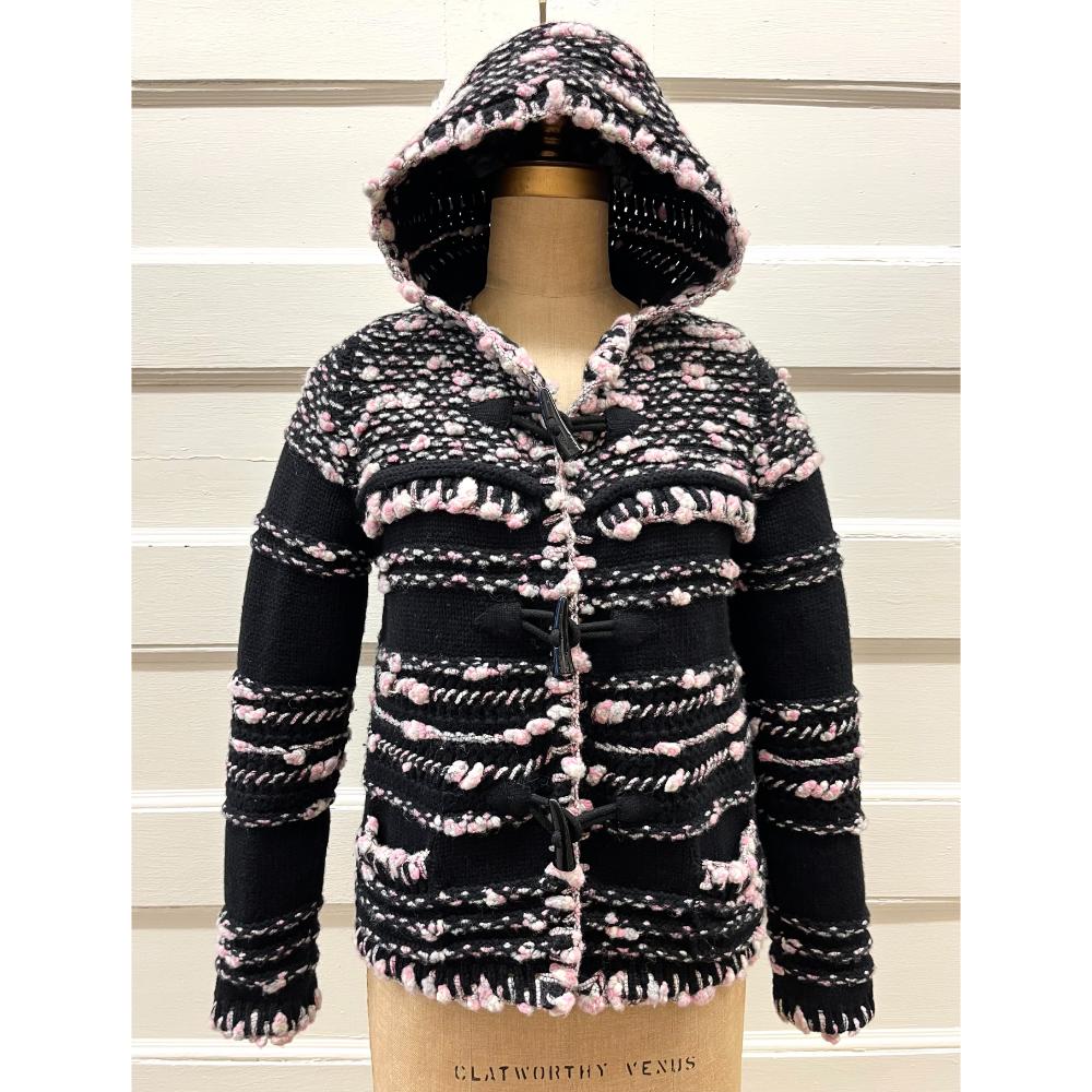 Chanel 2006 cashmere tweed hooded cardigan