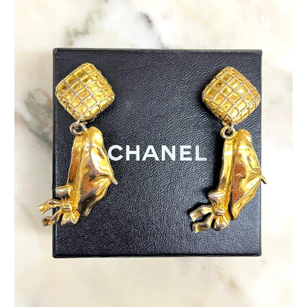 Chanel 1980's beret drop earrings