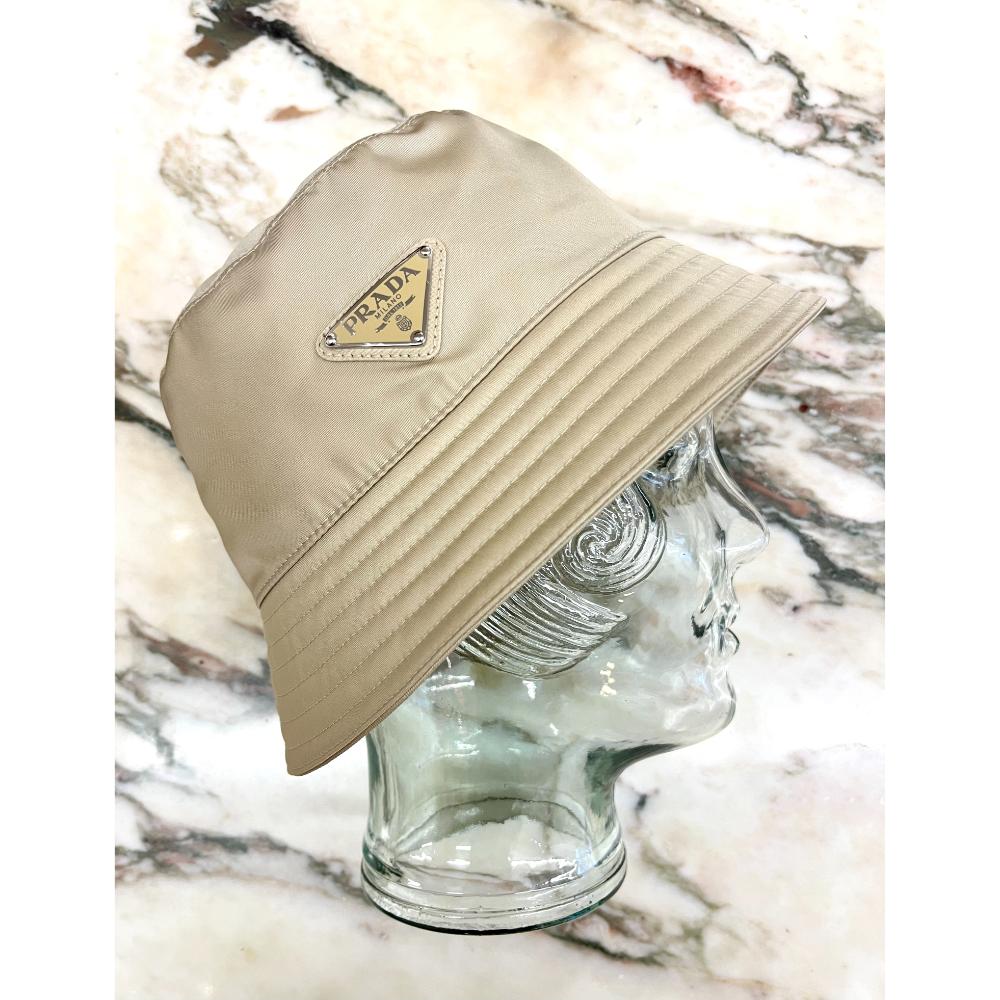 Prada Re-nylon bucket hat in Desert Beige