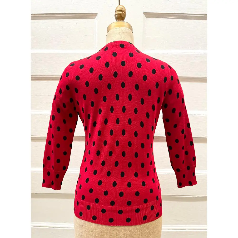 Dolce & Gabbana silk knit ladybug top/cardigan set