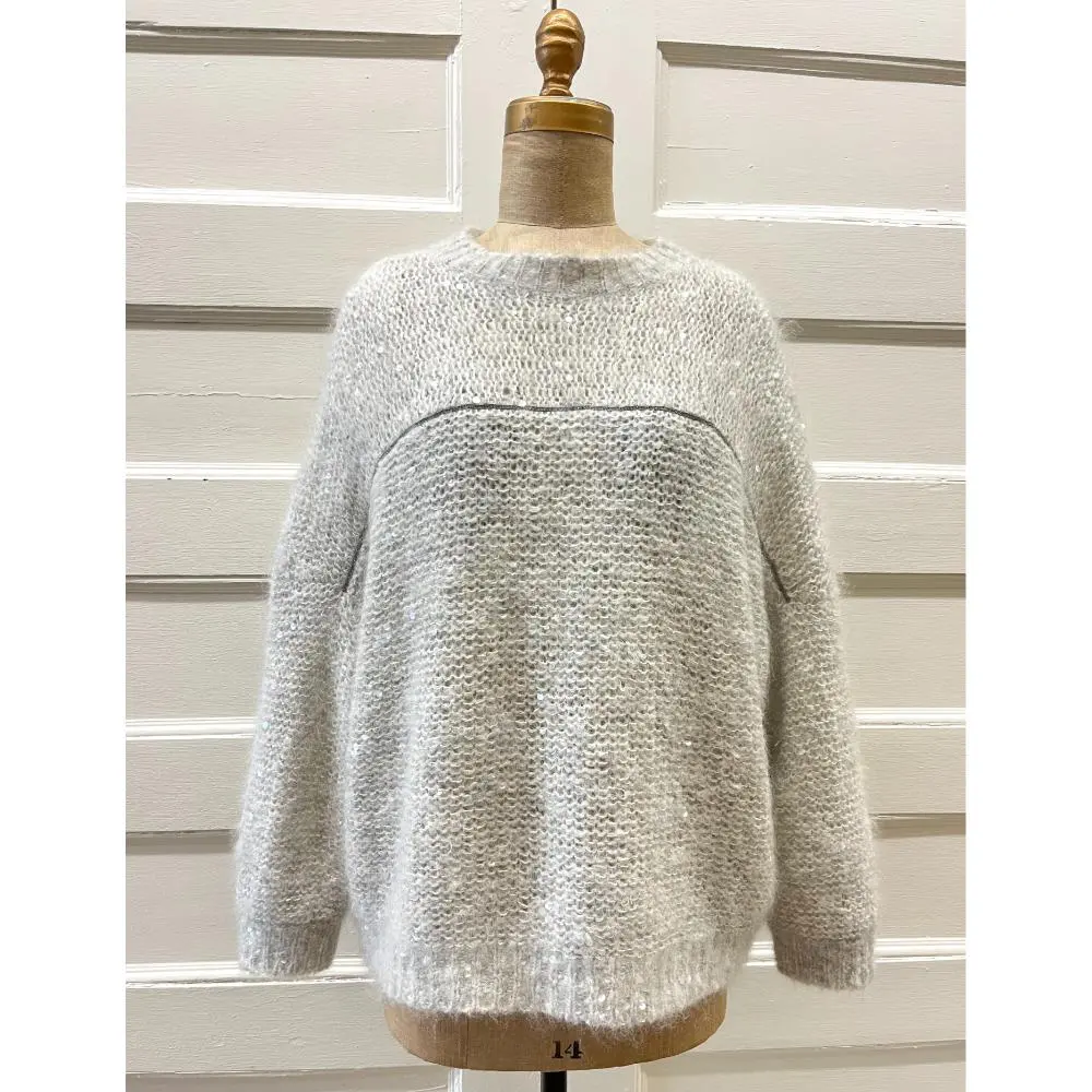 Brunello Cucinelli mohair blend & sequin knit sweater