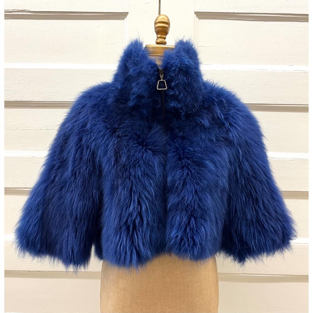 Akris cropped goat fur jacket